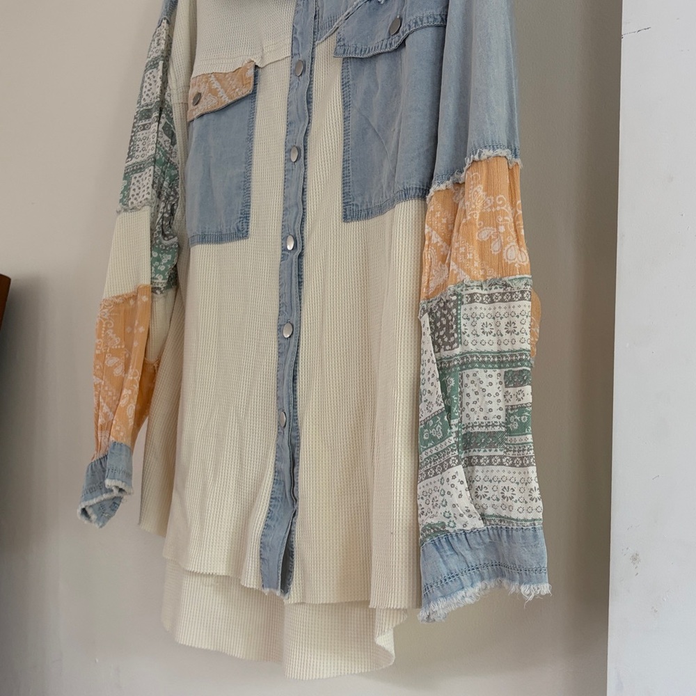 POL patchwork denim button up - Picture 2 of 5